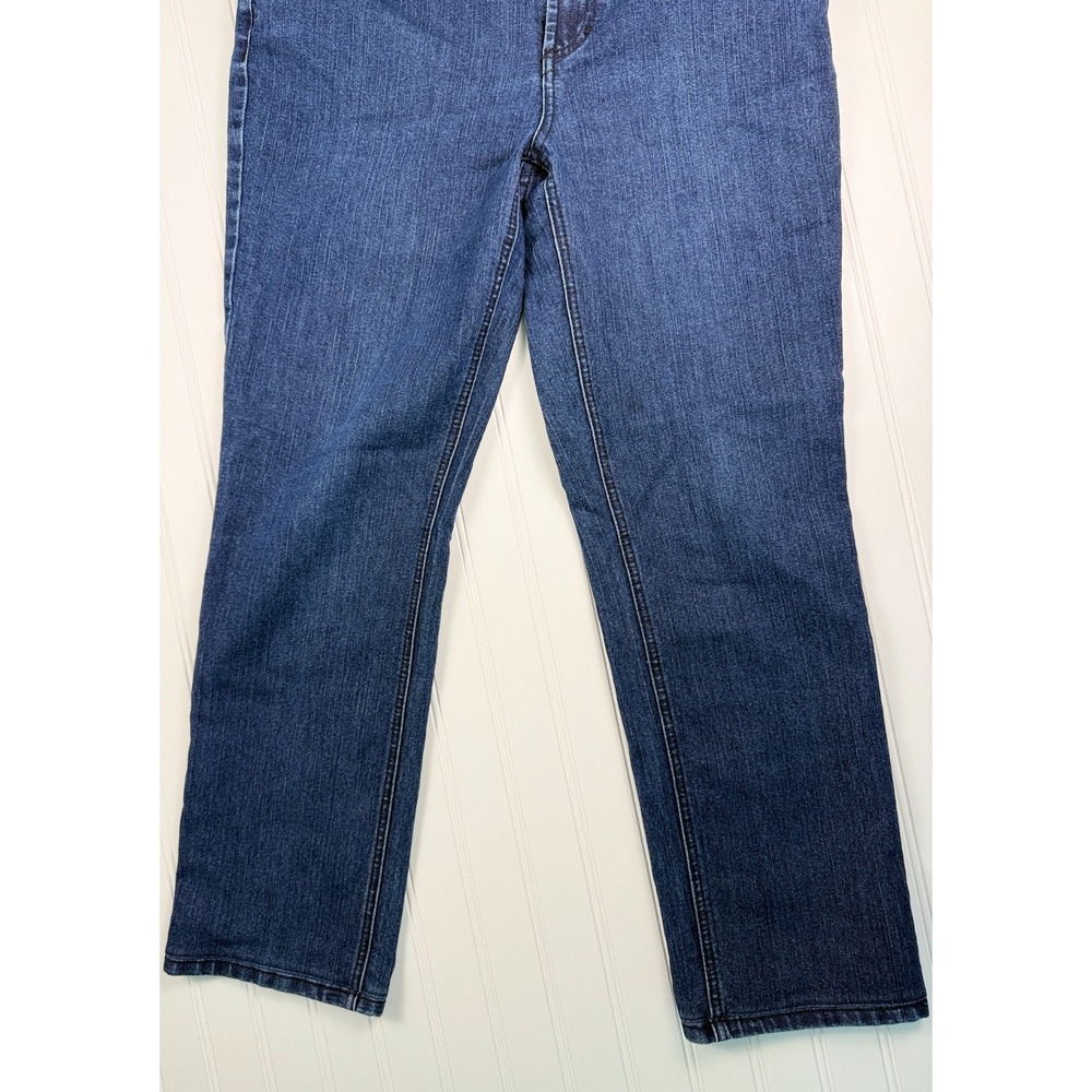 Chico's Jeans Womens Size 1.5 Regular Straight Leg Dark Wash Stretch Denim - Picture 15 of 16